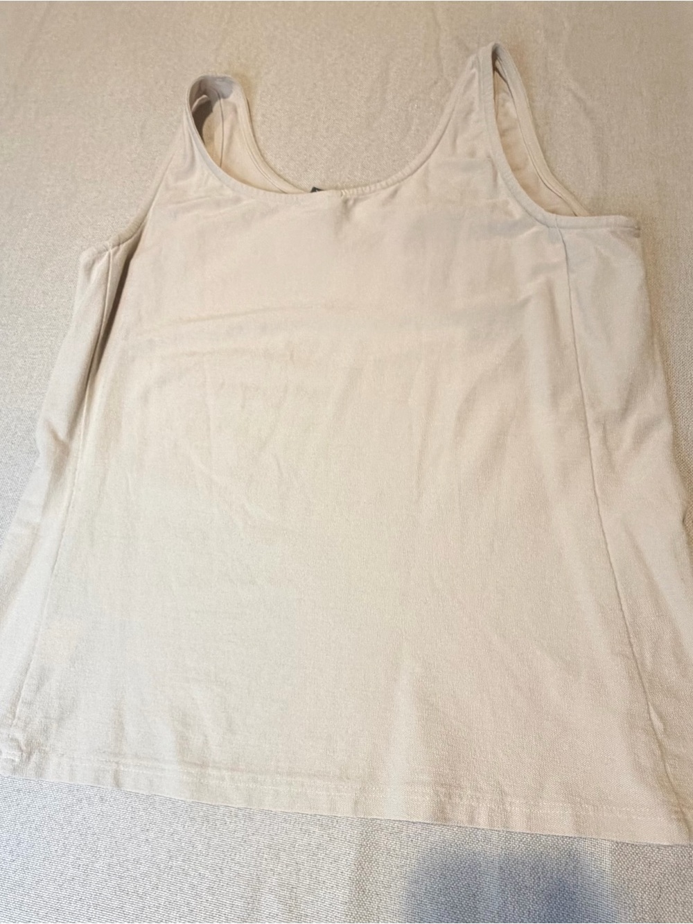 Eileen Fisher Scoop Neck Tank Top - Beige/Cream